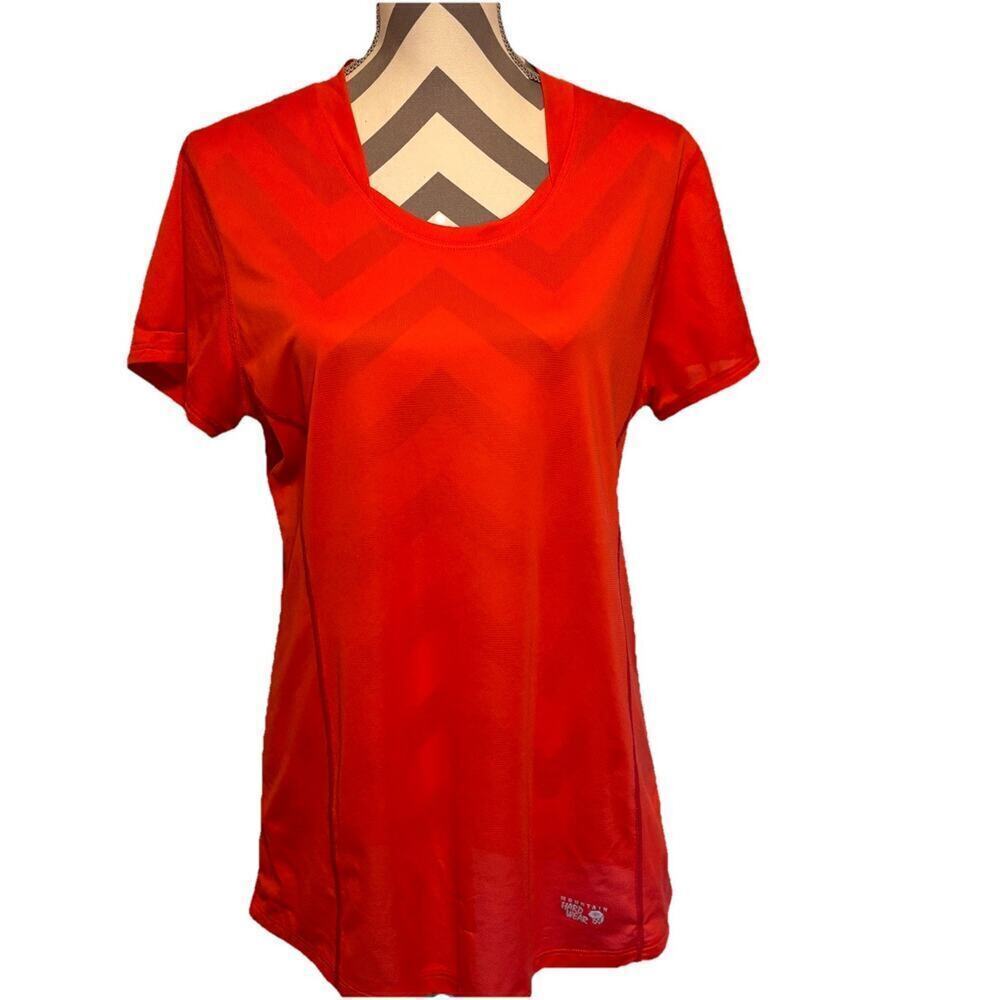 Mountain Hardware Womens Fitness Shirt Wicked Lite Red Orange XLarge Hiking